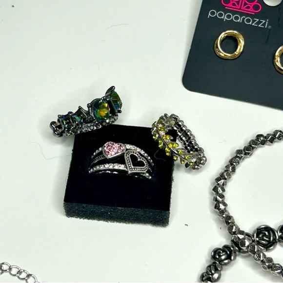 Paparazzi Jewelry Lot Silver Tone Necklace Bracelet Earrings Rings Fashion - Picture 5 of 5